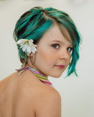 Fun funky teal highlights