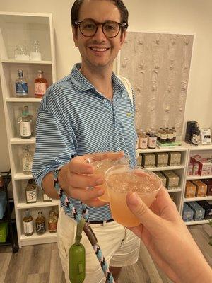 Tastings inside the shop