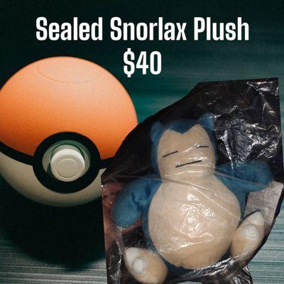 Sealed Snorlax Plush in bag 
$40 plus shipping within the Continental United States
PayPal Goods Services Accepted