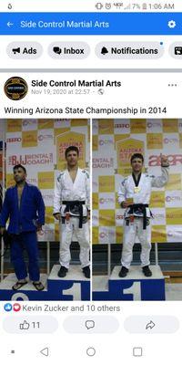 Ted Osburn winning the Arizona state championship in Brazilian jiu-jitsu at the black belt level.