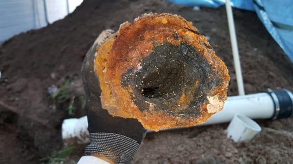 Leak Detection - kitchen drain line was corroded and we had to tunnel under foundation to access and repair line