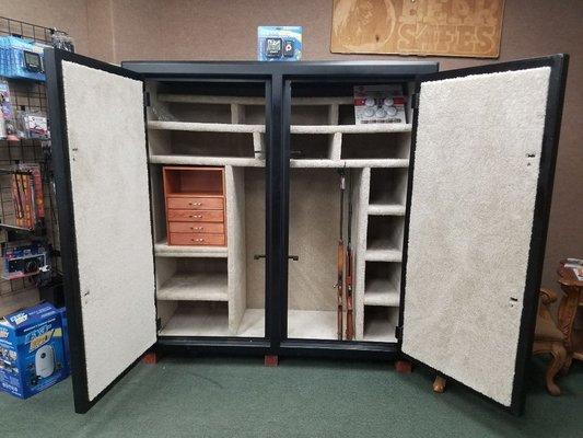 This is our model 7272. 72 tall 72 wide and 27 deep . It has double doors. But plenty of storage