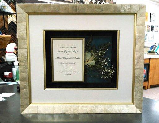 Wedding invitation with dried flowers