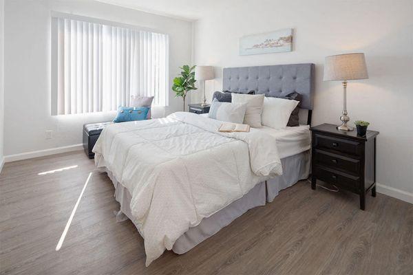 Bedroom at Three Crown Apartments