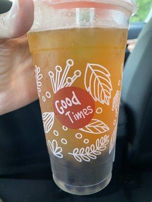 Peach jasmine tea boba