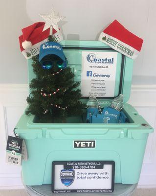 Like and share our page on Facebook to register to win this YETI Cooler. Winner to be announced on December 15th, 2017.