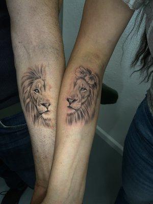 Lion couple Tattoo