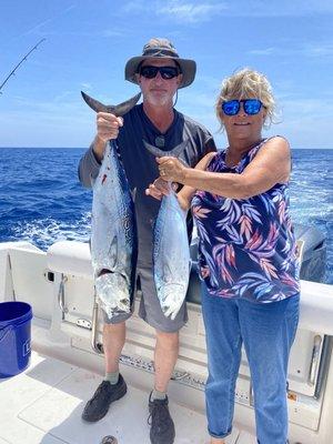 Bonito trolling 30 miles offshore.