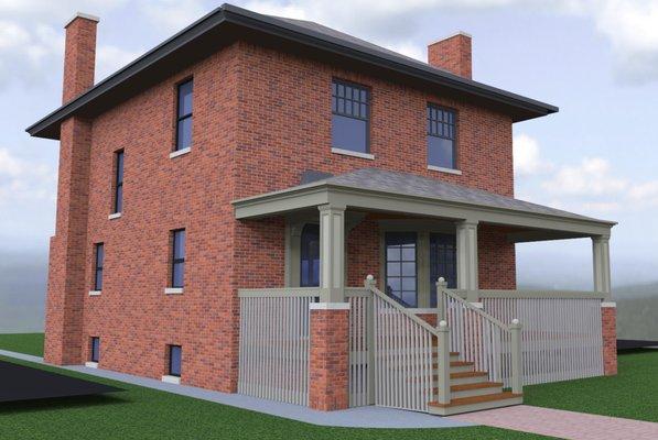 Oak Park Porch Rendering