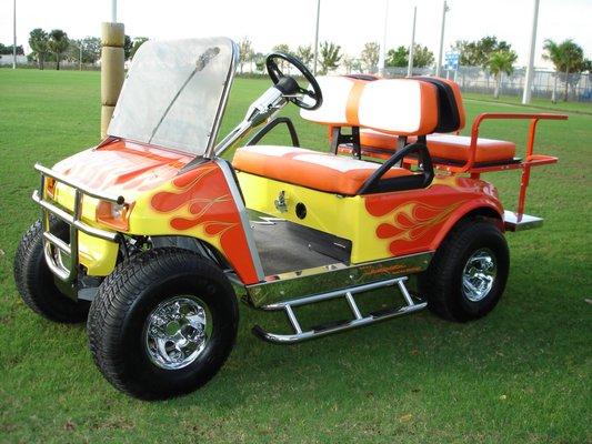 Club Car Model DS With Flame Paint