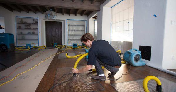 Drying hardwood floor