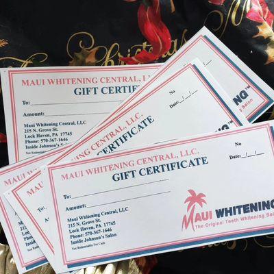 We have gift certificates