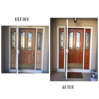 Fiberglass door stain