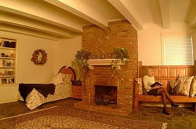 Really cozy accommodations make the woman forget she is receiving top notch clinical treatment.