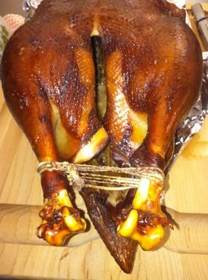 Smoked goose right out of the oven!