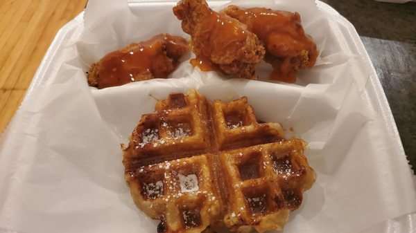 Habanero Mango Wings and Waffle