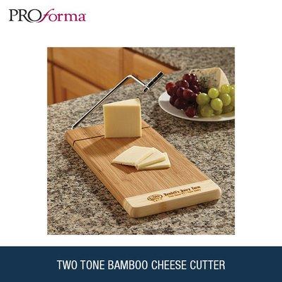 This low-cost and light weight bamboo cheese slicer has two colors of environmentally friendly, antimicrobial bamboo.