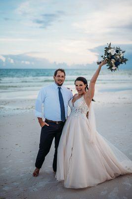 Beach wedding day