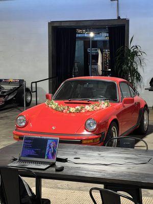 porsche in coworking space