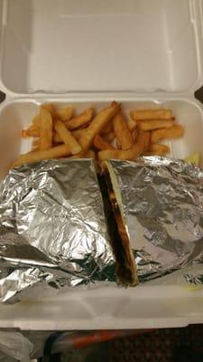 Torta de asada with some fries