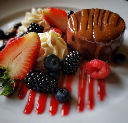 Chocolate cake with Chambord butterscotch drizzle