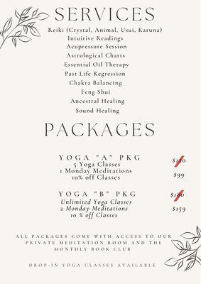 Services we offer! Introductory prices valid thru 01/31/23!