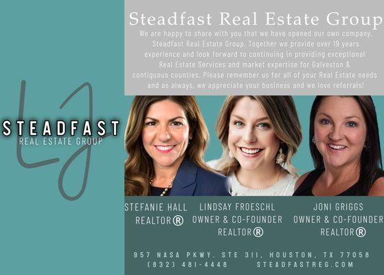 Lindsay Froeschl, Joni Griggs at Steadfast Real Estate Group in Galveston County