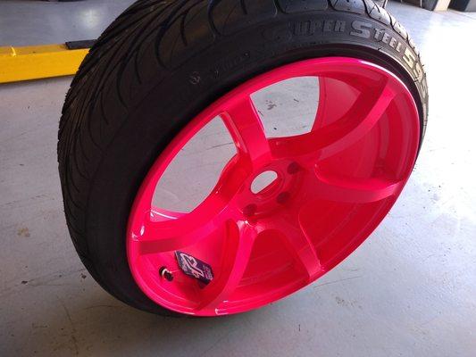 Pink wheels