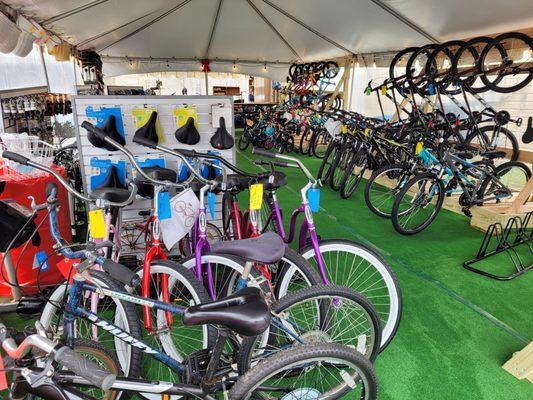 Check out our Bike Tent-- bike sales, tune-ups & repairs!