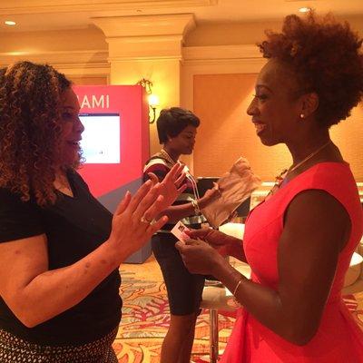 Elaine Myada and Lisa Nichols at ColorComm Conference in Miami.