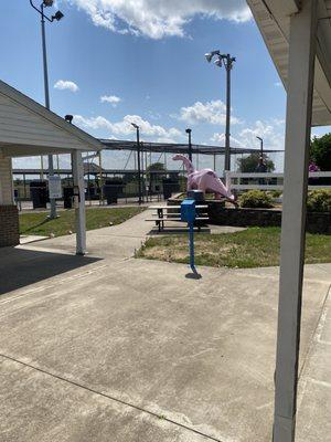 View towards batting cages and mini golf