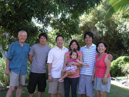 Tom Delmore and family including other Realtors Young (far right), Kimberly(with baby Maddie) and Brian(striped shirt)