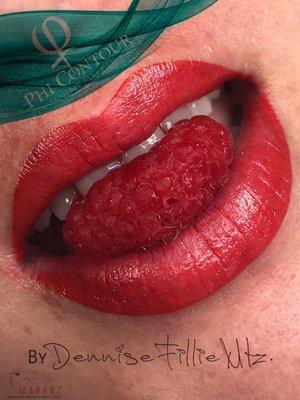 Beautiful Lip Blush tattoo, perfect for those who need to even put the shape and ad a little pop to their lips