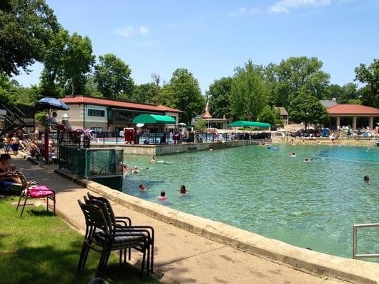 The "Lake" area - huge non-heated pool. Some areas maximum 4ft depth, other areas maximum 8ft depth.