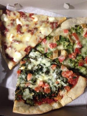 Gorgonzola Kale Tomato Lasagna (with dollops of ricotta!) Broccoli tomato chicken slices And happiness