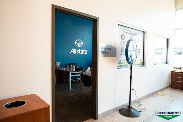 We have a full service Allstate Insurance office located in the New Vehicle Showroom