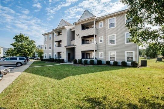 Exterior building with private patios and balconies