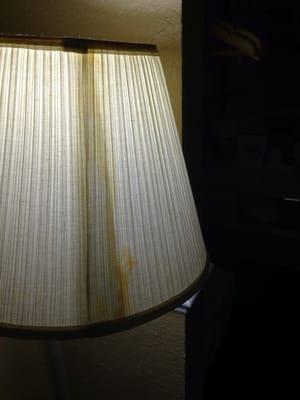 Stains on the lamp.