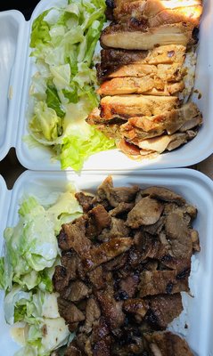 Chicken teriyaki and pork teriyaki, very nice