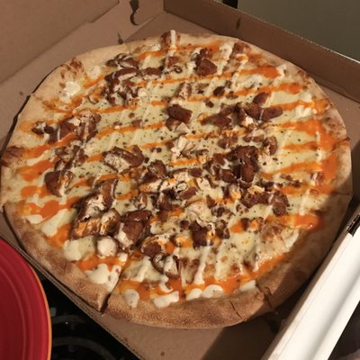 The whole large buffalo chicken pizza.