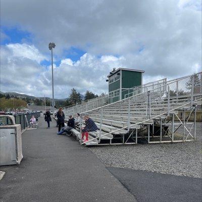 Bleachers for cheering for football game