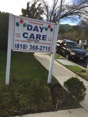 Our outdoor sign of our Granada Hills preschool and child care center. We take great pride of our 800 alumni over the years.