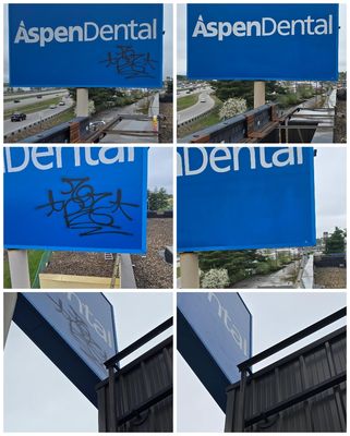 Graffiti removal. Looks brand new!