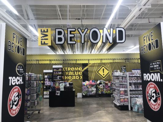 Five below has added a section for 5 beyond of bigger/ cost items. Other 5 belies are doing same.