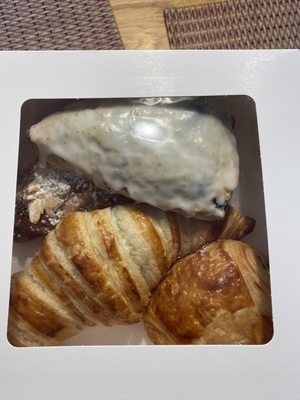 Almond croissant, croissant blueberry torte