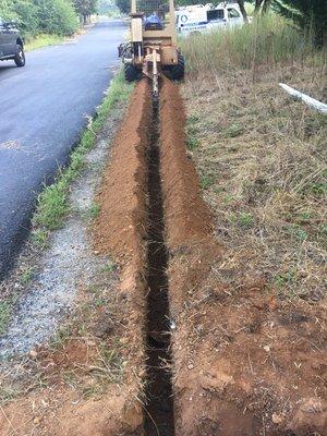 Trenching for waterline replacement