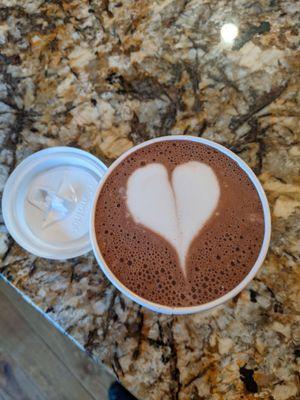 Amazing hot chocolate homemade dark roast with almond milk - customized to my specifications! Delish!