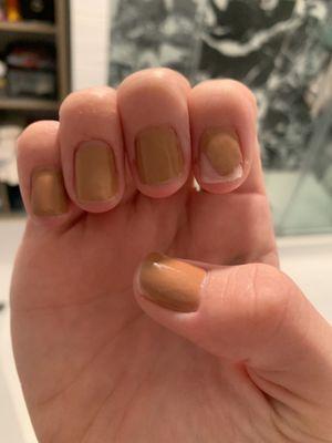 Chipped nails after a few days.