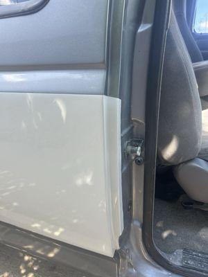 Curves down inside the door panel?