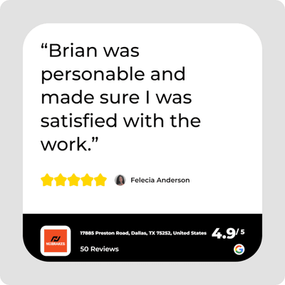 brake repair customer review preston dallas